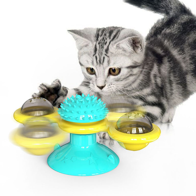 Cat Rotating Windmill Toy – Multi-Function Suction Cat Toy