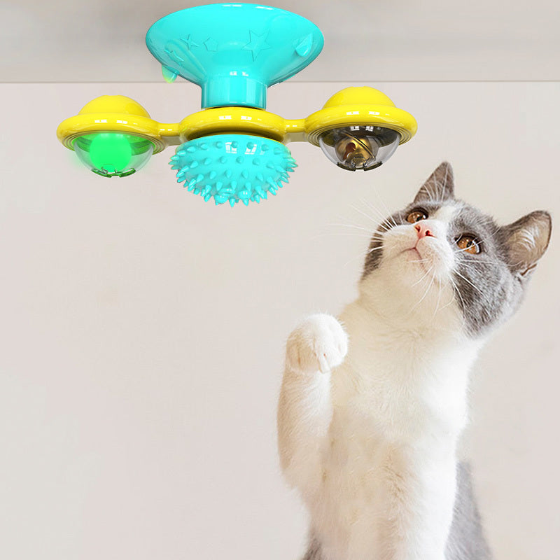Cat Rotating Windmill Toy – Multi-Function Suction Cat Toy