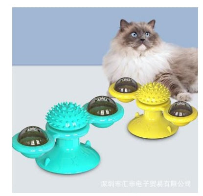 Cat Rotating Windmill Toy – Multi-Function Suction Cat Toy