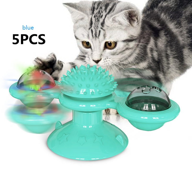 Cat Rotating Windmill Toy – Multi-Function Suction Cat Toy