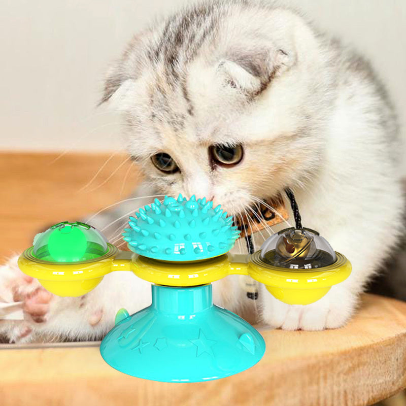 Cat Rotating Windmill Toy – Multi-Function Suction Cat Toy