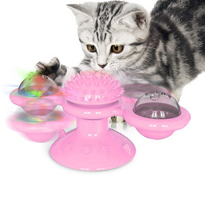 Cat Rotating Windmill Toy – Multi-Function Suction Cat Toy