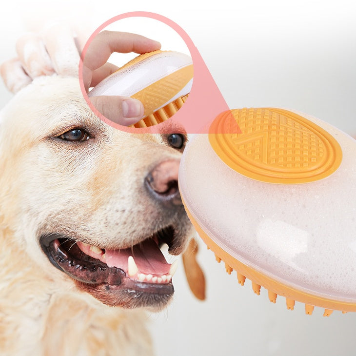 Groom Glory 2-in-1 Pet Bath Massage Brush - Soft Silicone Groomer