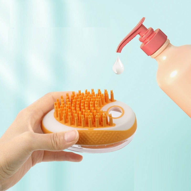 Groom Glory 2-in-1 Pet Bath Massage Brush - Soft Silicone Groomer
