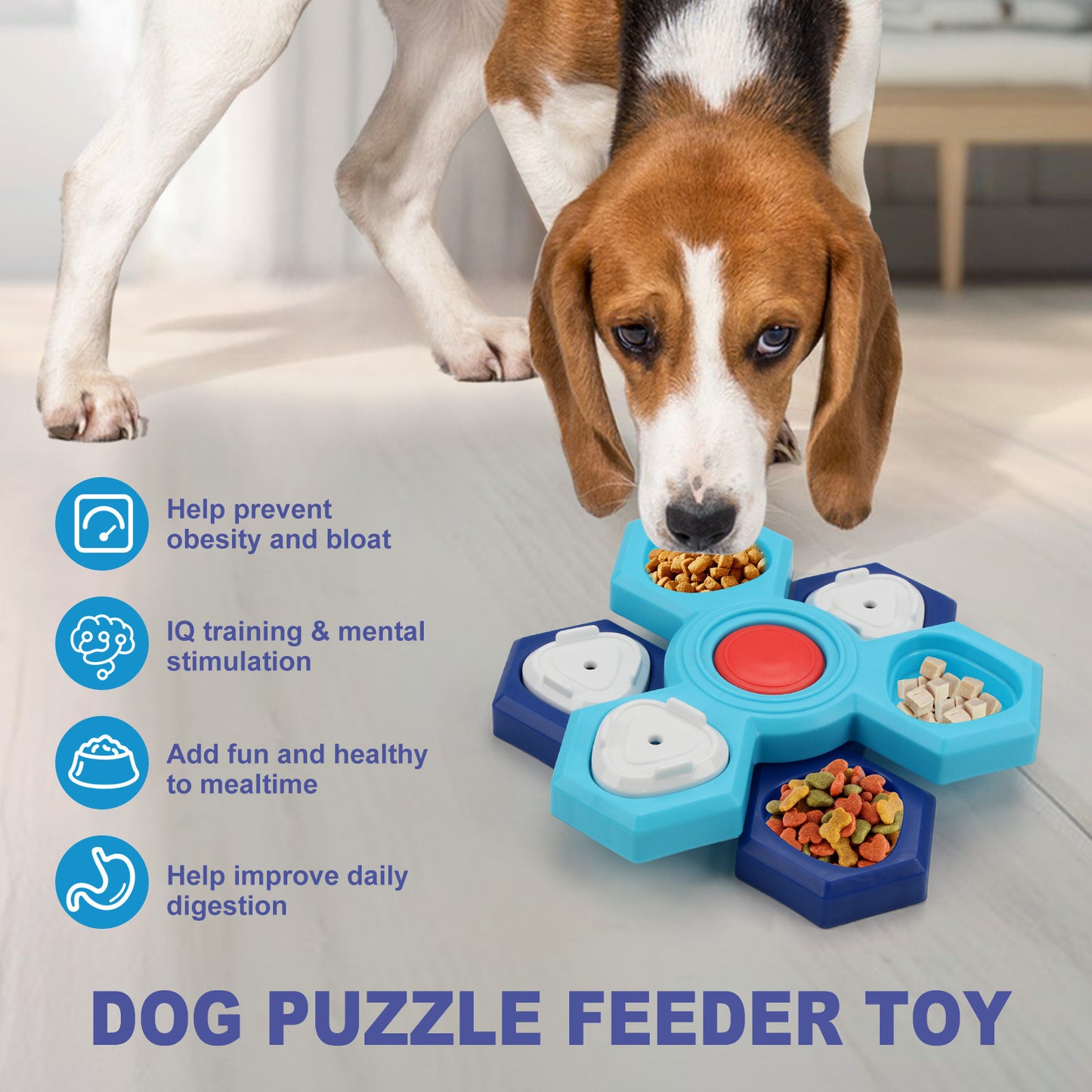 Groom Glory 4-Layer Slow Feeder Puzzle Bowl for Dogs – Interactive Anti-Bloat Design