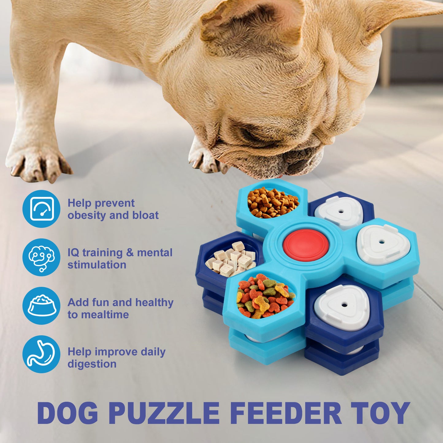 Groom Glory 4-Layer Slow Feeder Puzzle Bowl for Dogs – Interactive Anti-Bloat Design