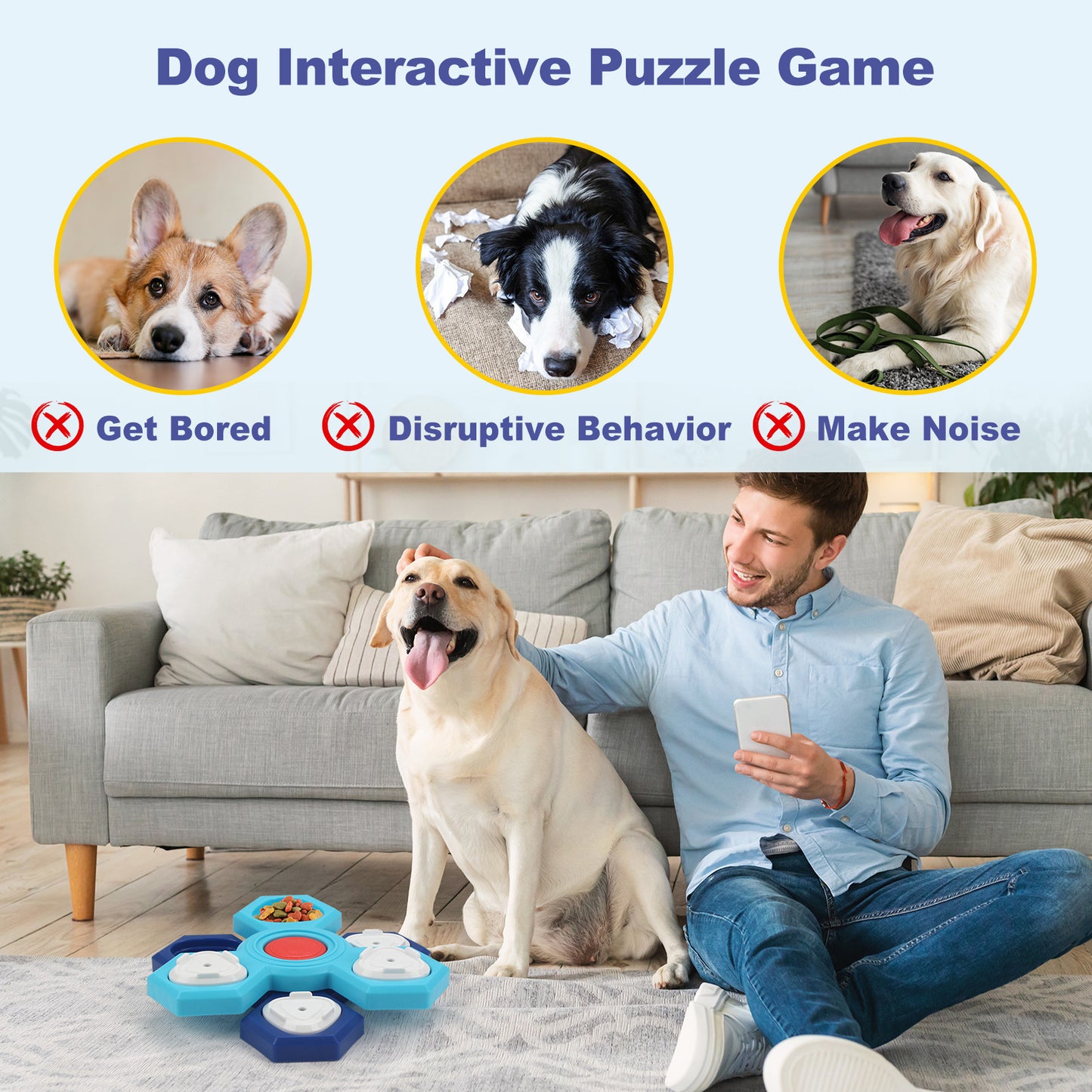 Groom Glory 4-Layer Slow Feeder Puzzle Bowl for Dogs – Interactive Anti-Bloat Design