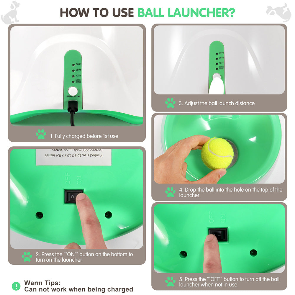 Groom Glory Automatic Dog Ball Launcher – Interactive Tennis Ball Thrower
