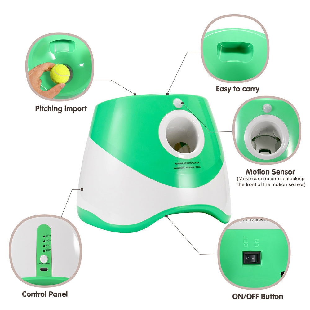 Groom Glory Automatic Dog Ball Launcher – Interactive Tennis Ball Thrower