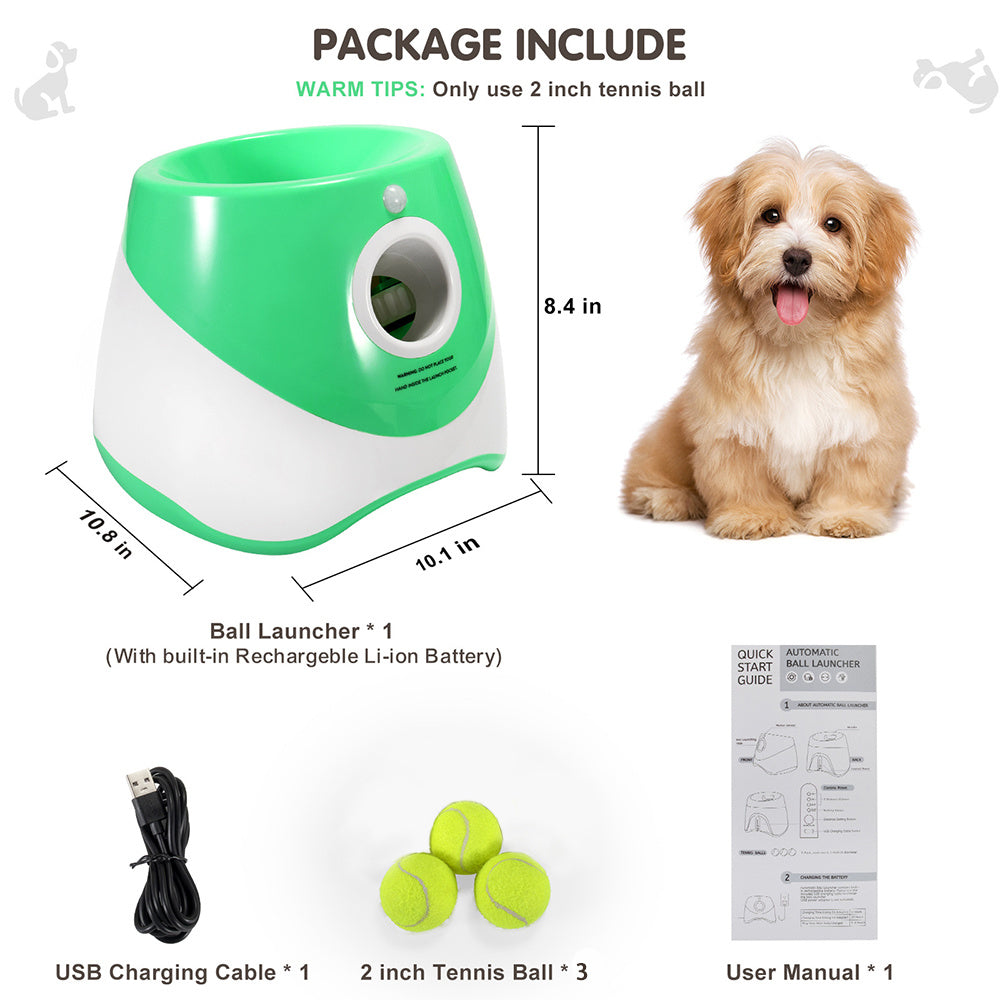 Groom Glory Automatic Dog Ball Launcher – Interactive Tennis Ball Thrower