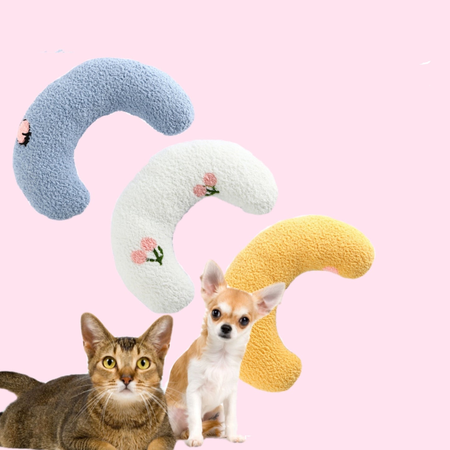 Groom Glory Cat U-Shaped Sleep Pillow – Soft Neck Support for Small Pets