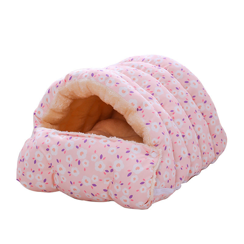 Groom Glory Cozy Winter Cat Nest – Removable, Warm, Enclosed Bed