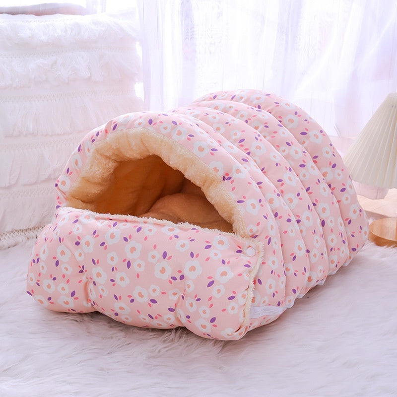 Groom Glory Cozy Winter Cat Nest – Removable, Warm, Enclosed Bed