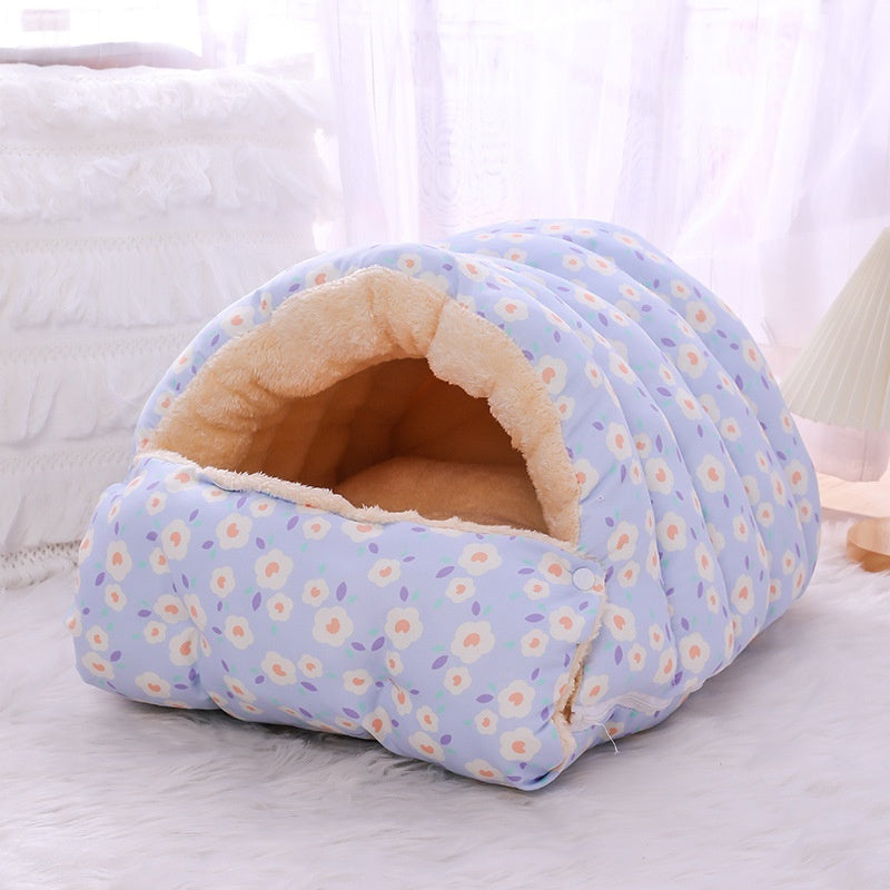 Groom Glory Cozy Winter Cat Nest – Removable, Warm, Enclosed Bed