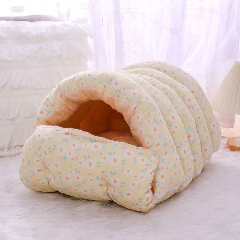 Groom Glory Cozy Winter Cat Nest – Removable, Warm, Enclosed Bed