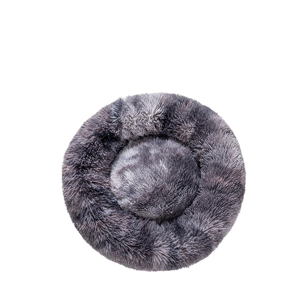 Groom Glory Fluffy Donut Dog Bed – Soft Plush Calming Pet Cushion