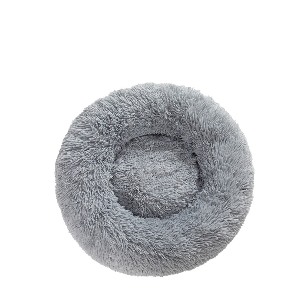 Groom Glory Fluffy Donut Dog Bed – Soft Plush Calming Pet Cushion