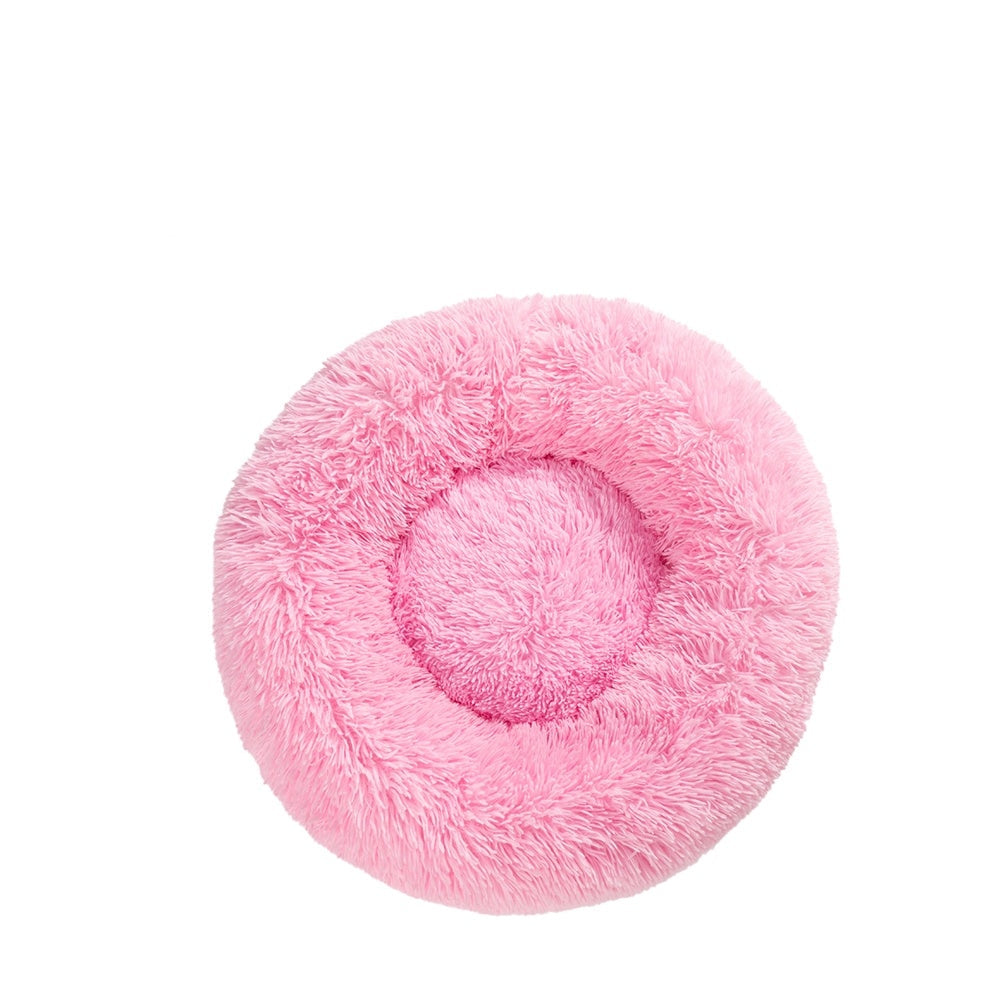 Groom Glory Fluffy Donut Dog Bed – Soft Plush Calming Pet Cushion