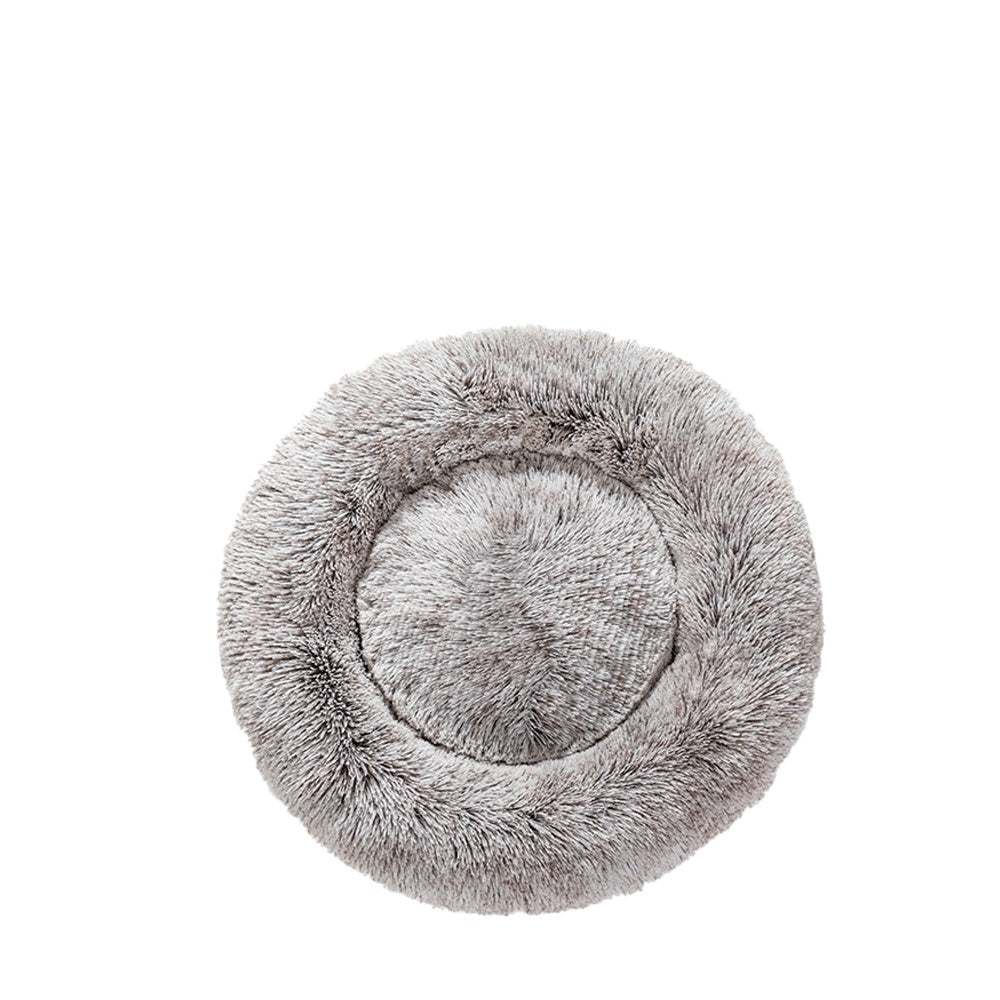 Groom Glory Fluffy Donut Dog Bed – Soft Plush Calming Pet Cushion