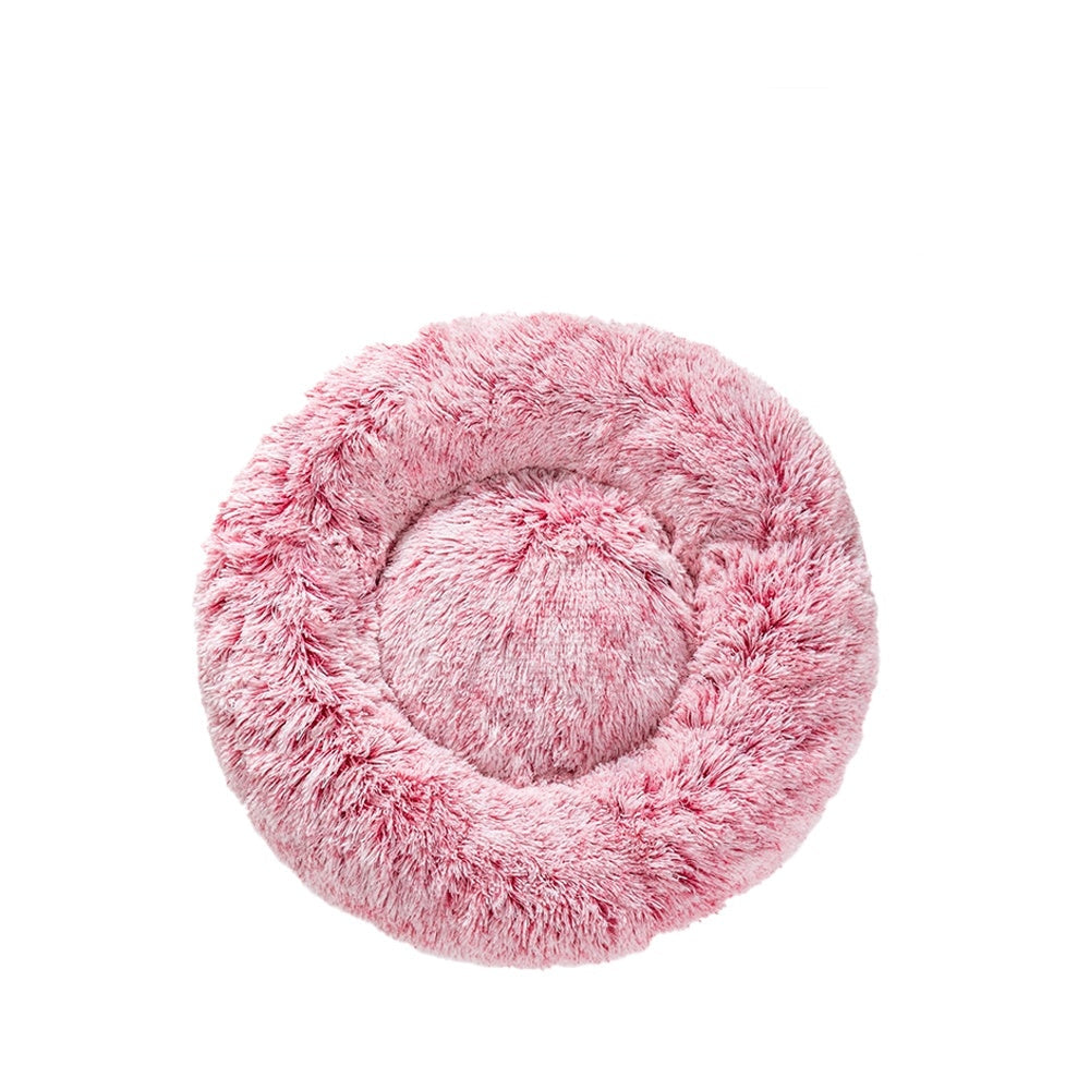 Groom Glory Fluffy Donut Dog Bed – Soft Plush Calming Pet Cushion