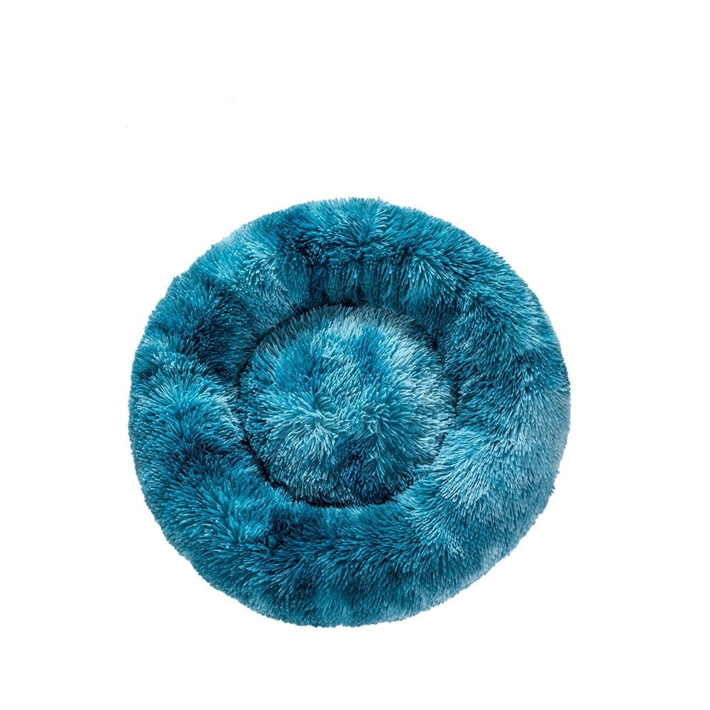 Groom Glory Fluffy Donut Dog Bed – Soft Plush Calming Pet Cushion