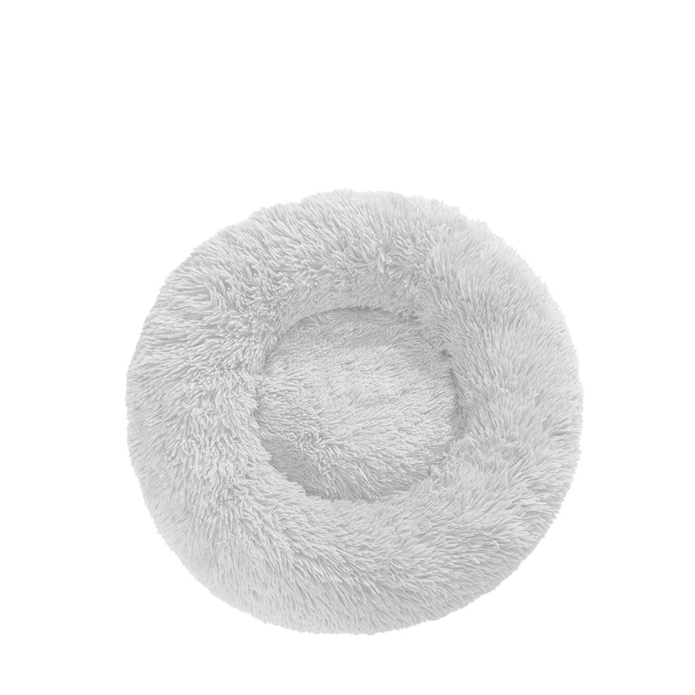Groom Glory Fluffy Donut Dog Bed – Soft Plush Calming Pet Cushion