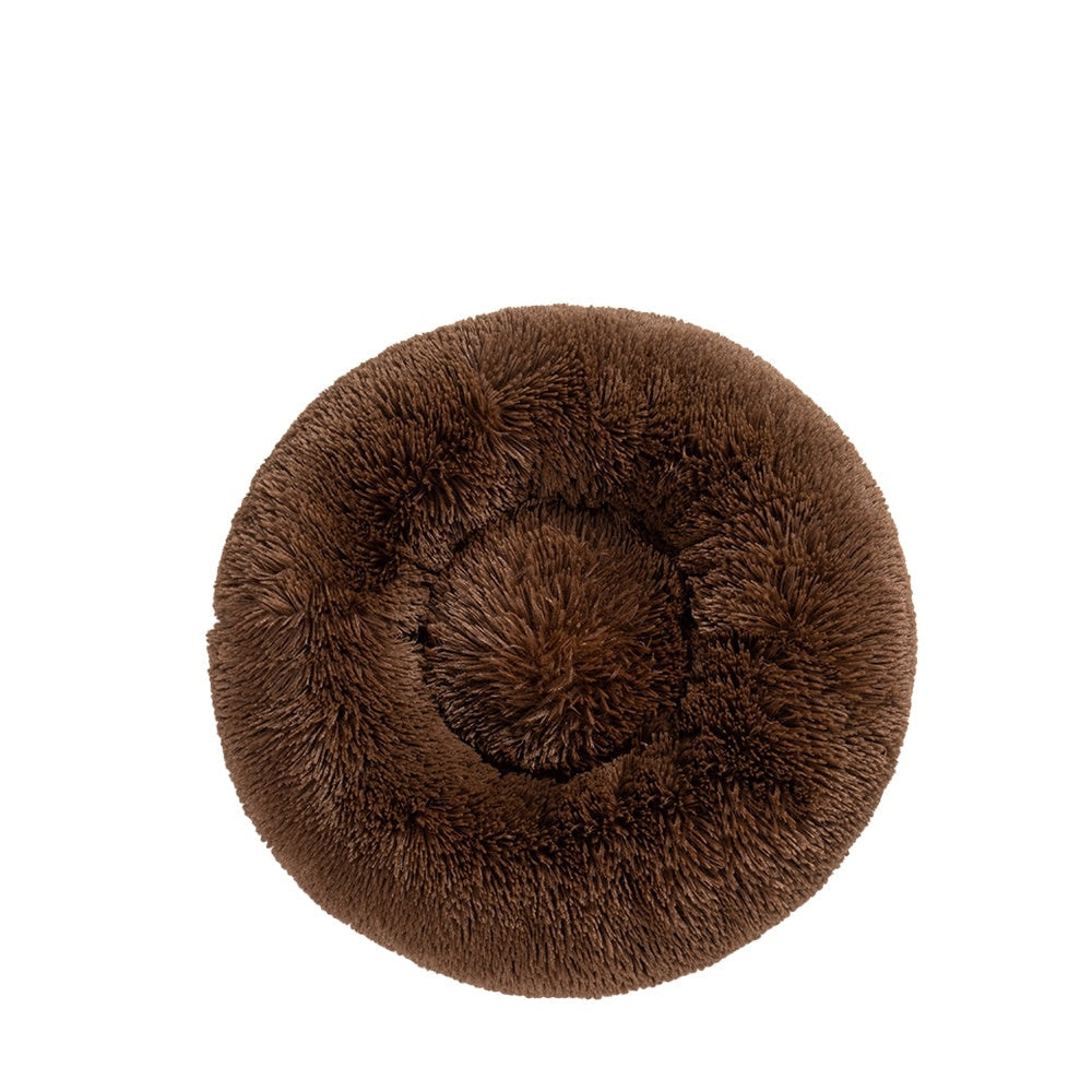 Groom Glory Fluffy Donut Dog Bed – Soft Plush Calming Pet Cushion