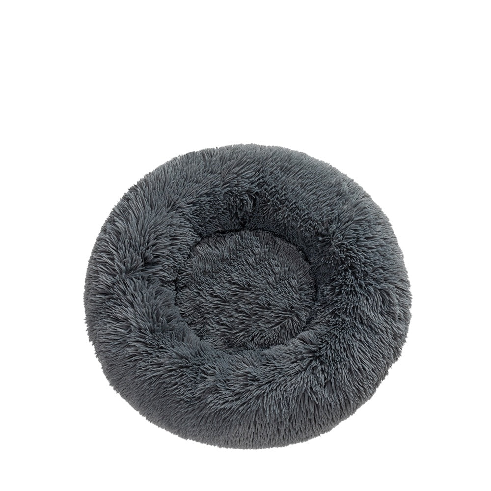 Groom Glory Fluffy Donut Dog Bed – Soft Plush Calming Pet Cushion