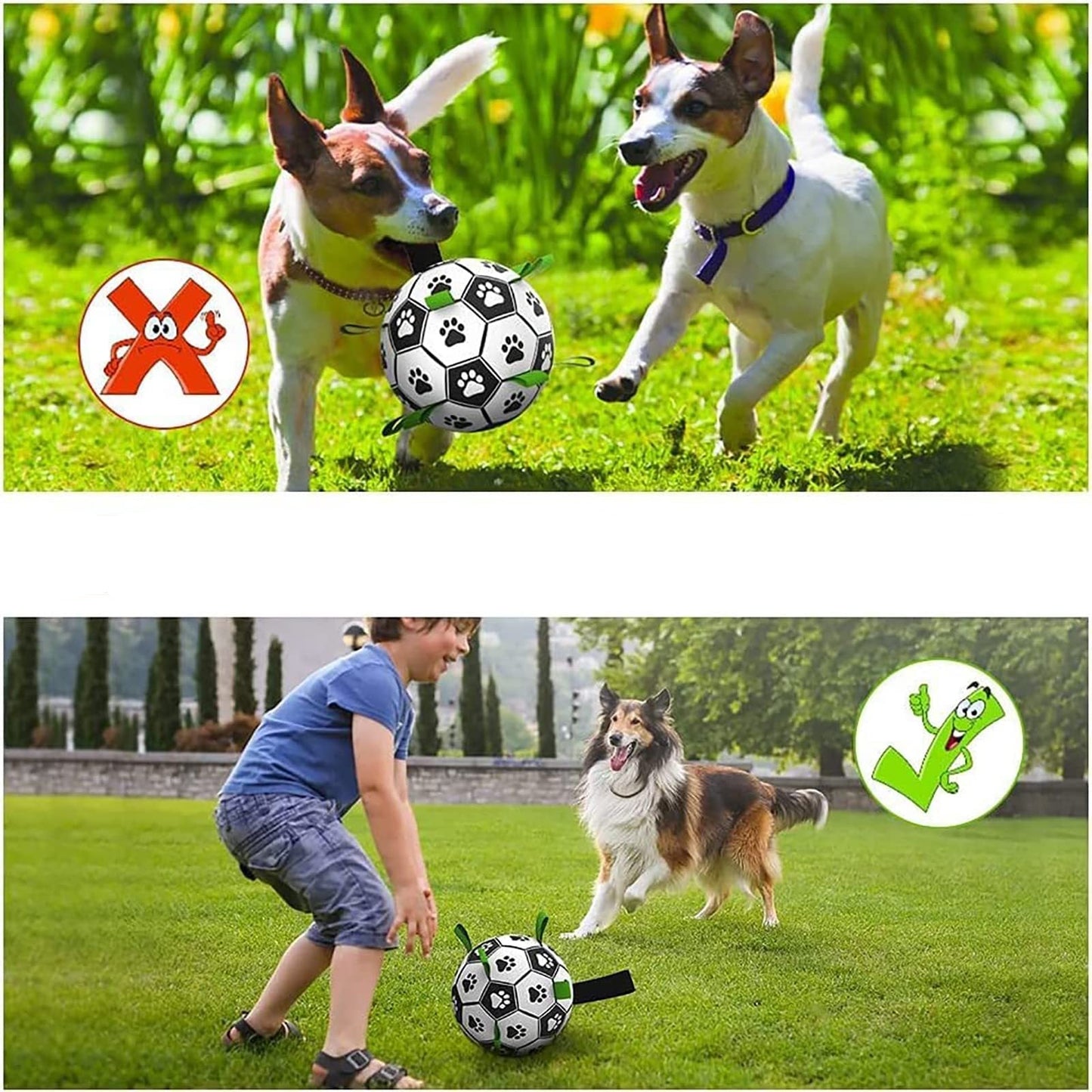 Groom Glory Interactive Dog Soccer Ball – Inflatable Training Toy for Large Dogs