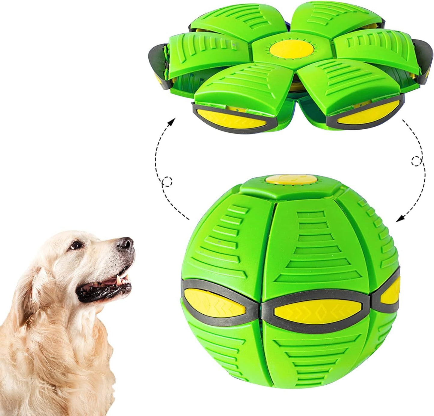Groom Glory Magic Flying Saucer Ball Dog Toy with Lights – Outdoor Pet Game