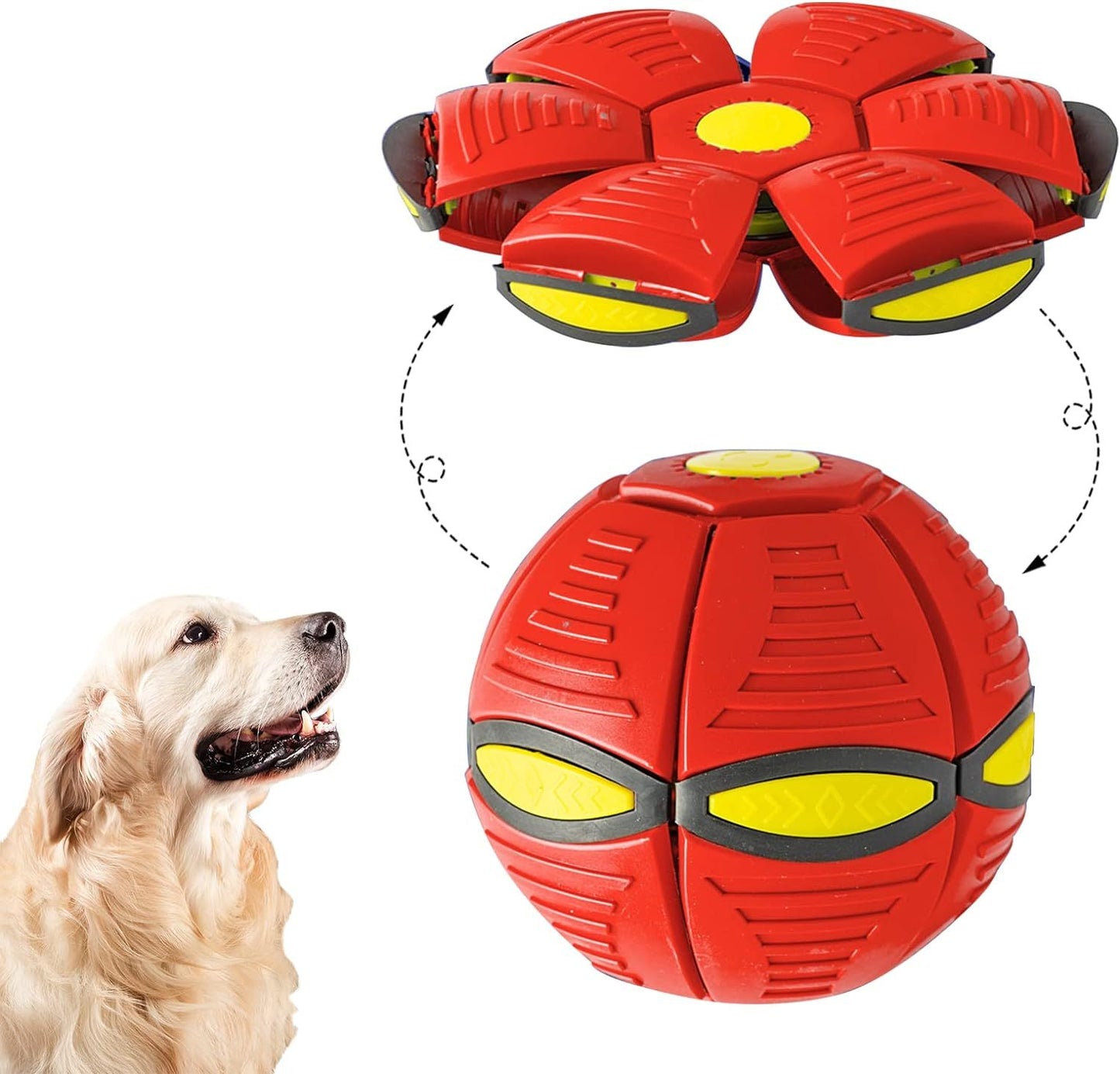 Groom Glory Magic Flying Saucer Ball Dog Toy with Lights – Outdoor Pet Game