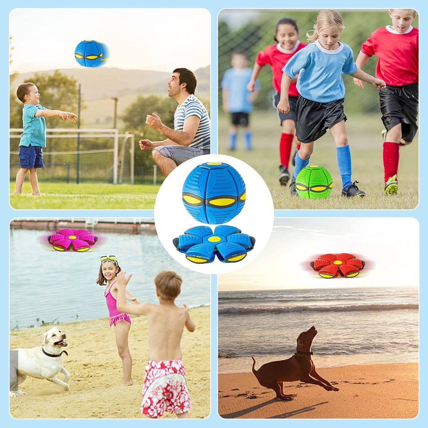Groom Glory Magic Flying Saucer Ball Dog Toy with Lights – Outdoor Pet Game