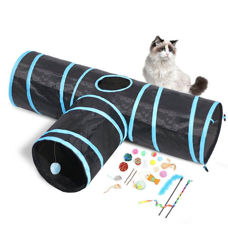 Groom Glory New Foldable Cat Tunnel & Toy Set – Pet Climbing Path for Indoor Play & Comfort