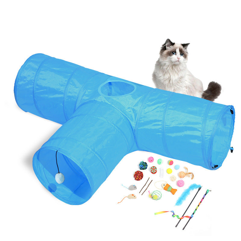 Groom Glory New Foldable Cat Tunnel & Toy Set – Pet Climbing Path for Indoor Play & Comfort