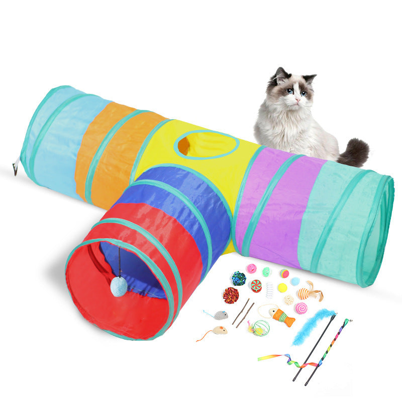 Groom Glory New Foldable Cat Tunnel & Toy Set – Pet Climbing Path for Indoor Play & Comfort