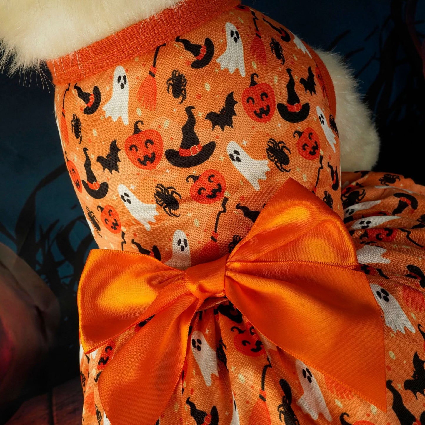 Groom Glory Pet Halloween Party Dress – Cute Orange Costume for Dogs & Cats