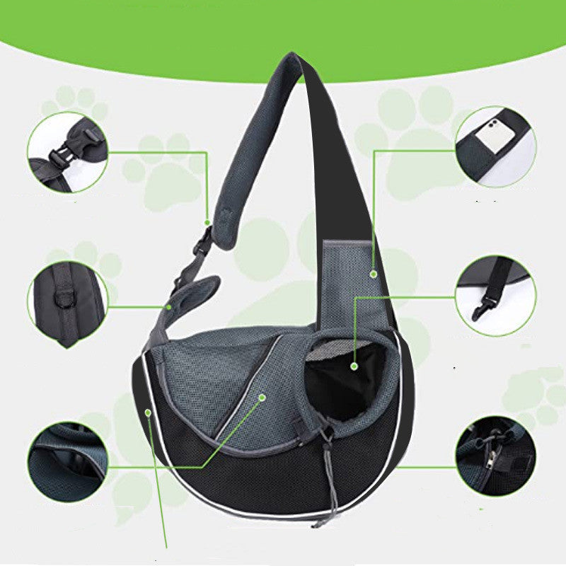 Groom Glory Portable Crossbody Pet Carrier Bag - Breathable & Secure