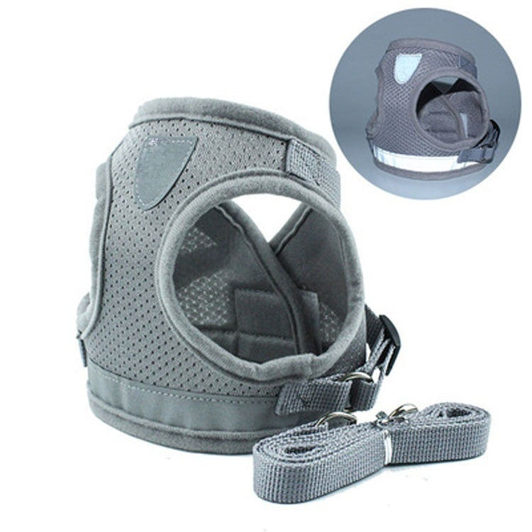Groom Glory Reflective Dog Harness Vest with Leash – Breathable & Adjustable