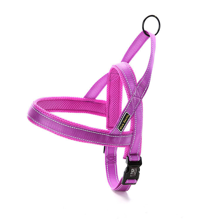 Reflective Nylon Dog Chest Harness - Quick-Sleeve Strap