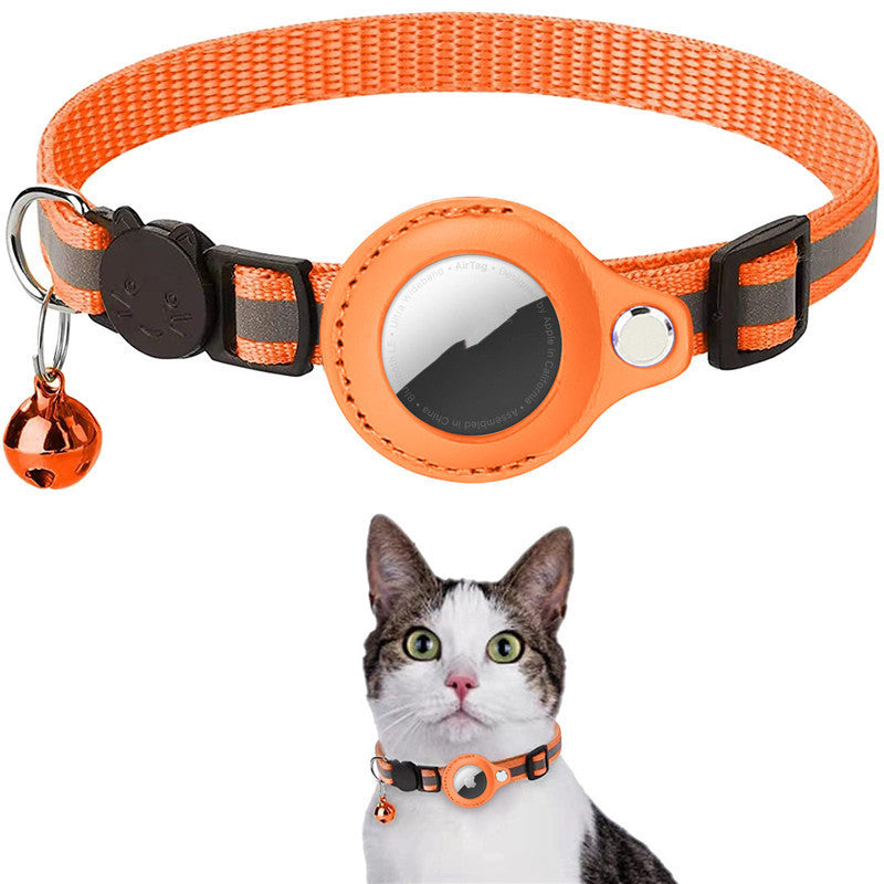 Groom Glory Reflective Nylon Pet AirTag Collar - Waterproof Holder