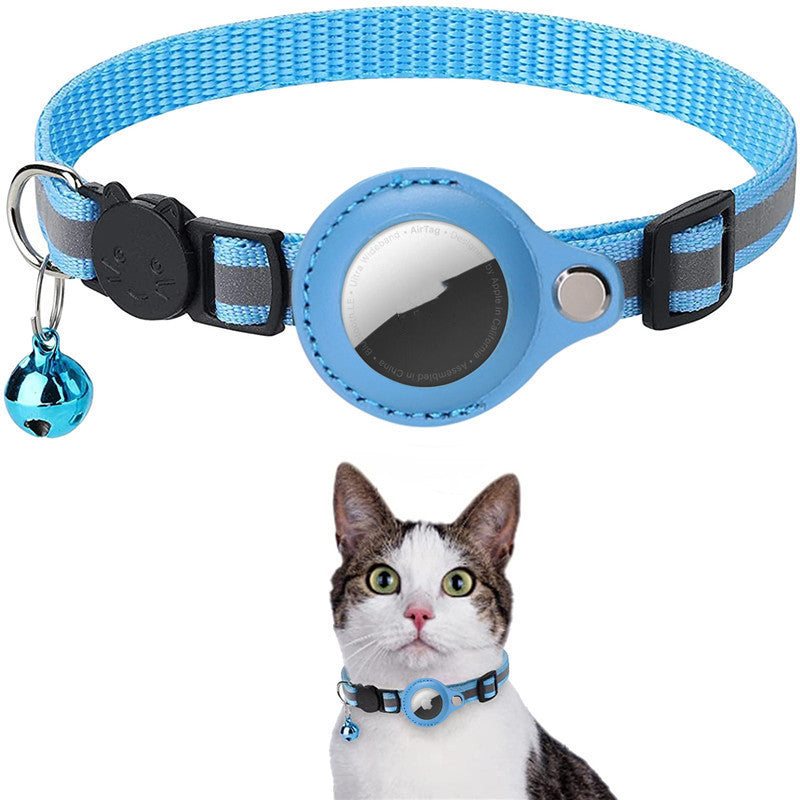 Groom Glory Reflective Nylon Pet AirTag Collar - Waterproof Holder