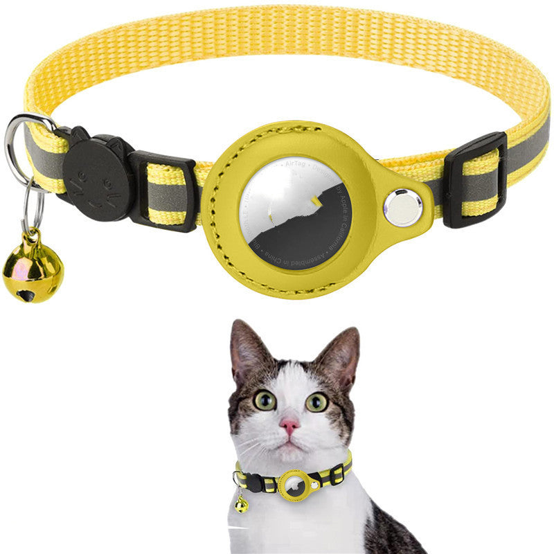 Groom Glory Reflective Nylon Pet AirTag Collar - Waterproof Holder