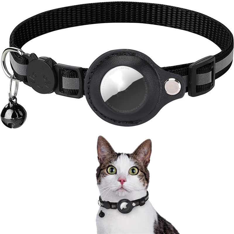 Groom Glory Reflective Nylon Pet AirTag Collar - Waterproof Holder