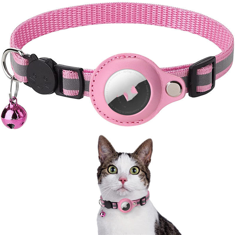Groom Glory Reflective Nylon Pet AirTag Collar - Waterproof Holder