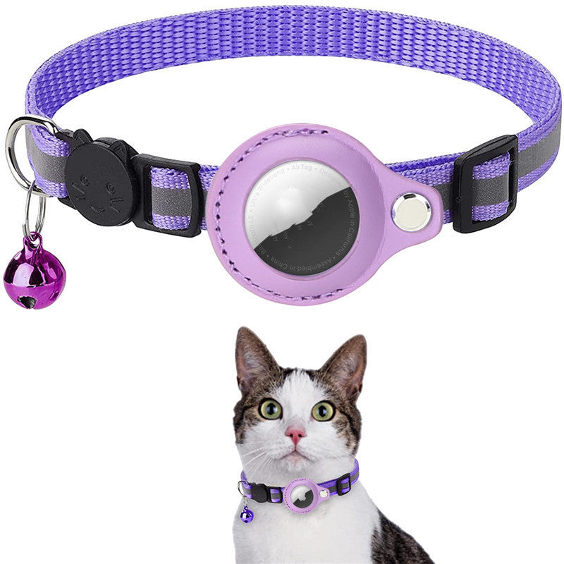 Groom Glory Reflective Nylon Pet AirTag Collar - Waterproof Holder