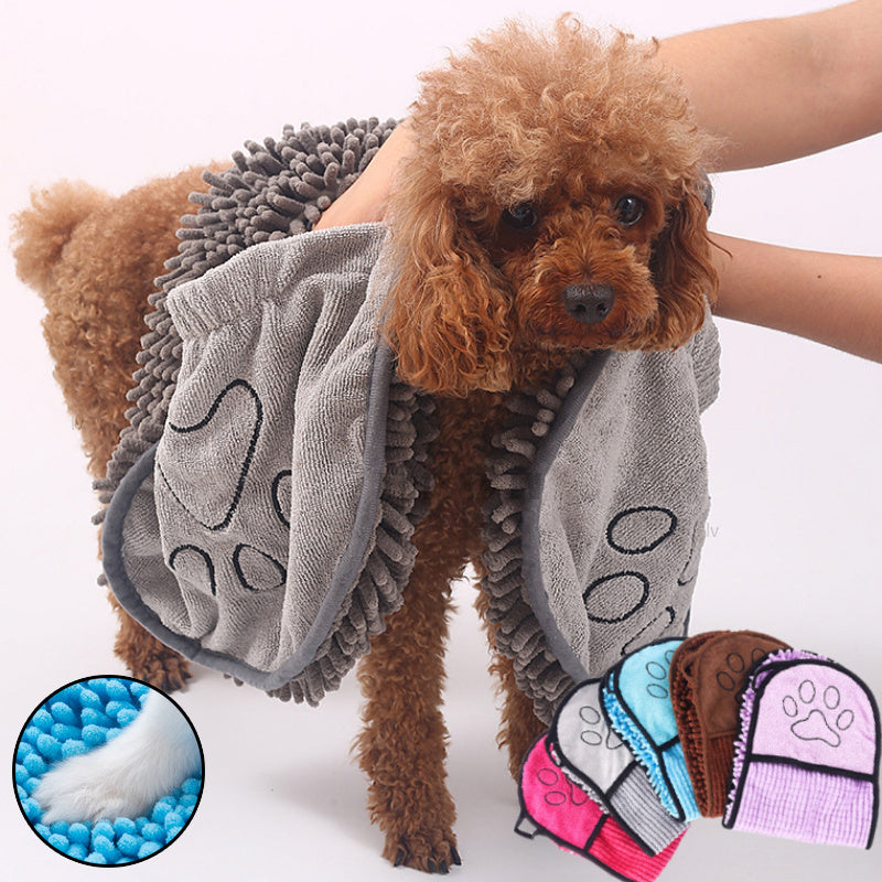 Groom Glory Super Absorbent Dog Cat - Bath Towel Pockets