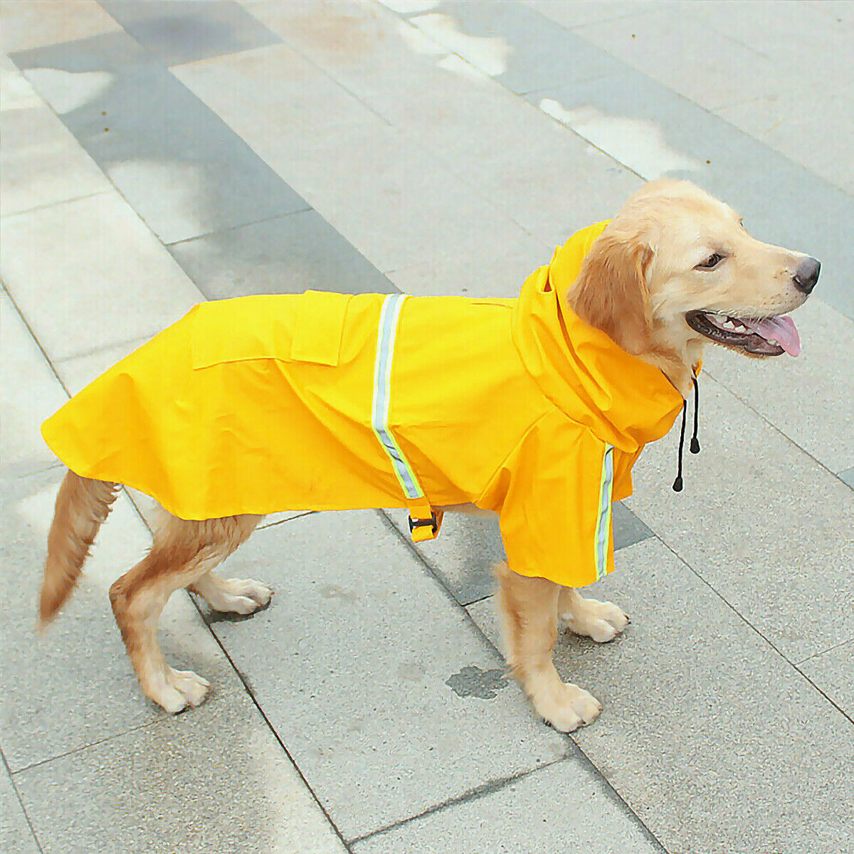 Groom Glory Waterproof Dog Raincoat with Reflective Stripe and Hood