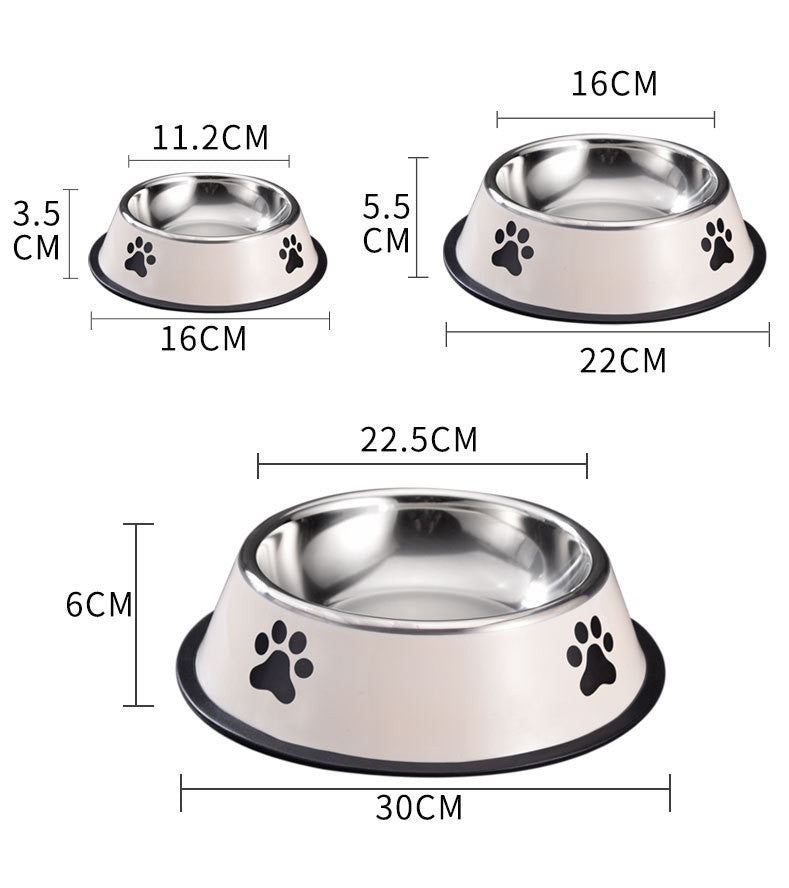 Printed Non-Slip Cat Bowl – Stainless Steel Pet Food Bowl