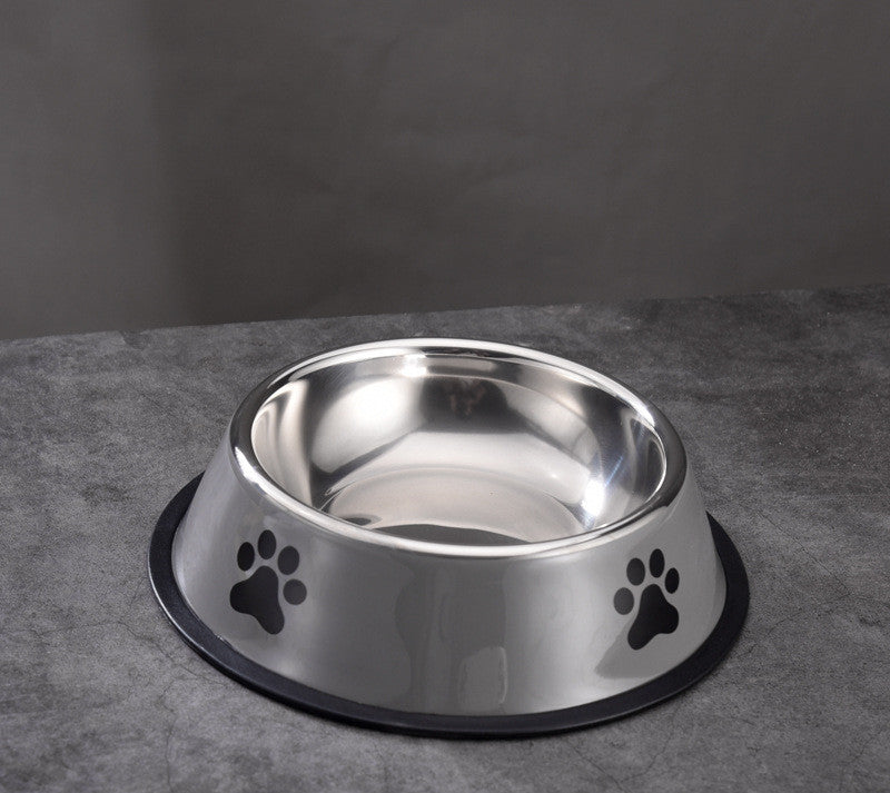 Printed Non-Slip Cat Bowl – Stainless Steel Pet Food Bowl