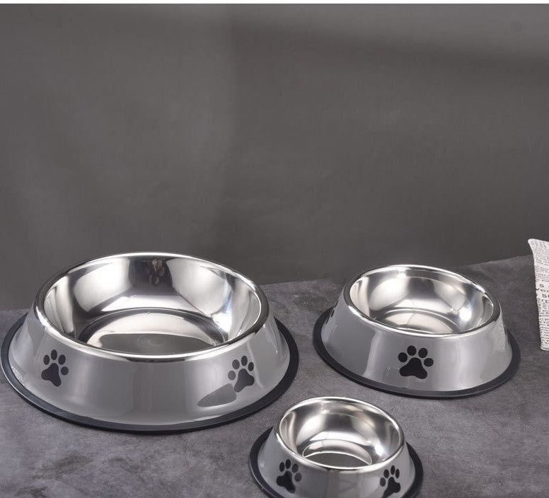 Printed Non-Slip Cat Bowl – Stainless Steel Pet Food Bowl